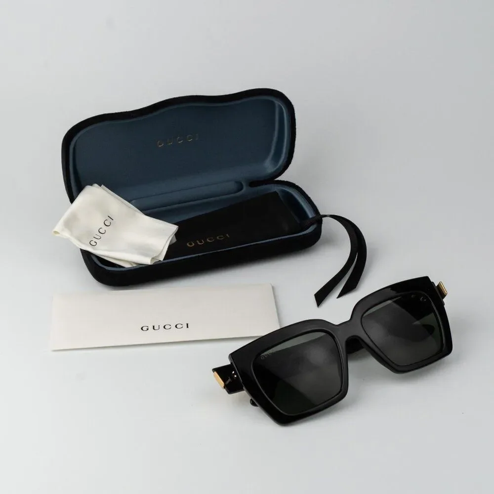 Gucci Men Sunglasses Black Grey Square GG1689S 001 NEW AUTHENTIC